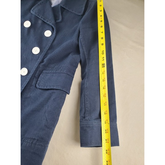 J. Crew Peacoat Womens 4 blue Navy Heavyweight Cotton Twill Double Breasted - Picture 12 of 13